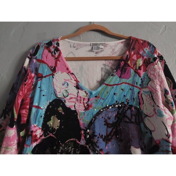 Alberto Makali Tops  Style Sweater, V Neck, Viscose Spandex, Very Soft, Art - Picture 6 of 11